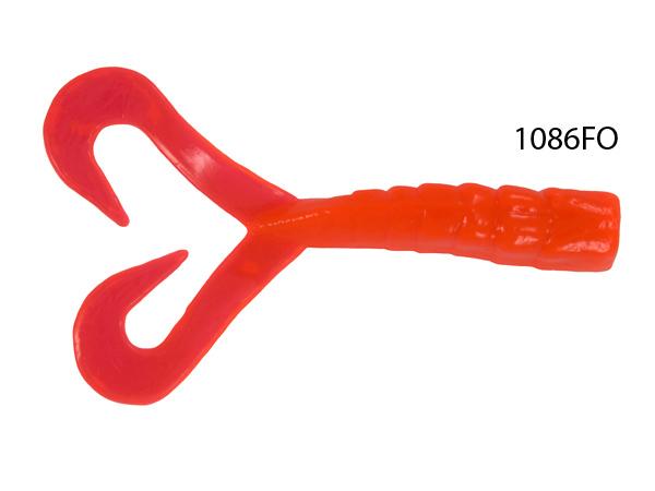 4" Twin Tail Worm - 25pk Fire Orange