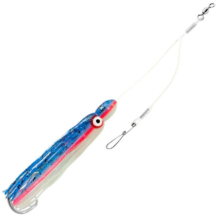 Mono Single Drop Squid Rig - Blue/Glow